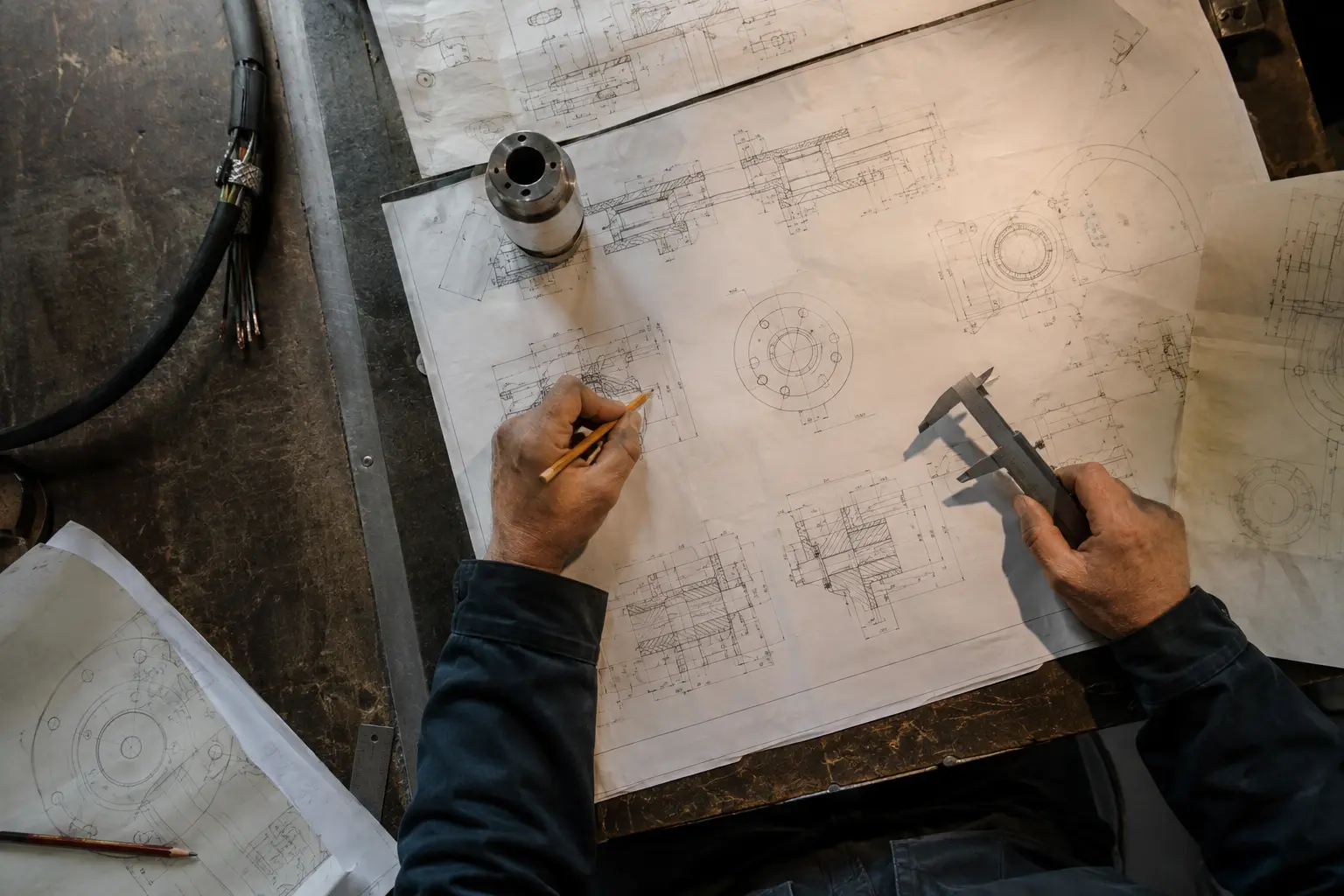 Representational contemporary engineering drawing and measurement work