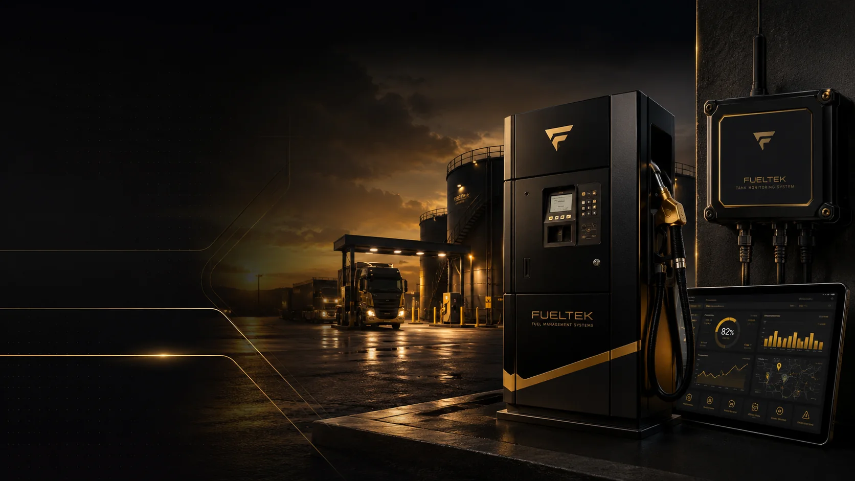 Fueltek complete fuel management system with site hardware, tank monitoring and reporting